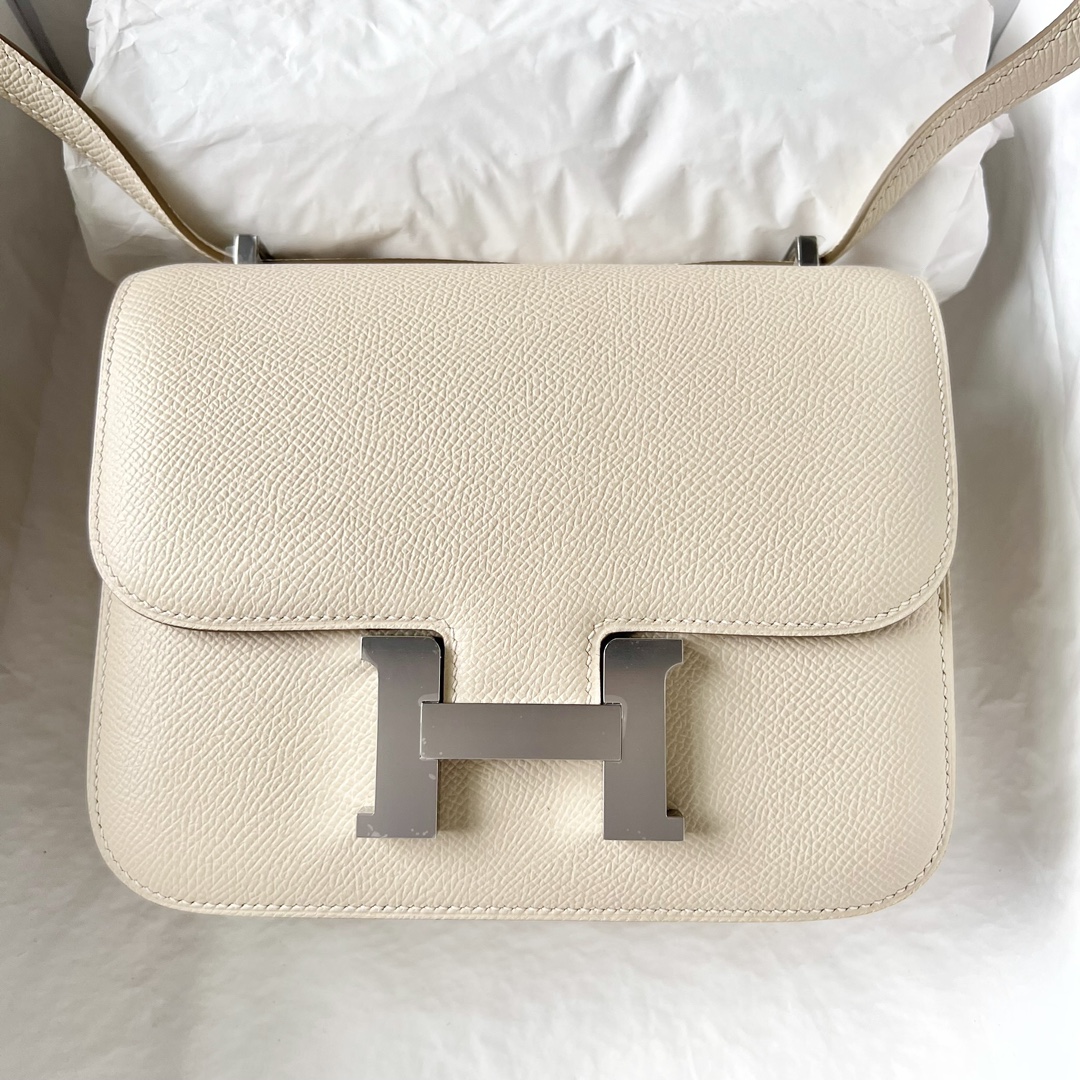 Hermes Constance 24cm Shoulder Bag In Beton Epsom Leather